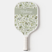 Sage Green French Country Chic Olive Name Monogram Pickleball Paddle (Achterkant)