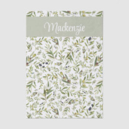 Sage Green French Country Chic Olive Name Monogram Tissuepapier