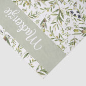 Sage Green French Country Chic Olive Name Monogram Tissuepapier (Detail)