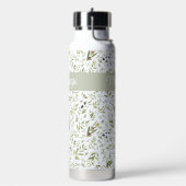 Sage Green French Country Chic Olive Name Monogram Waterfles (Links)