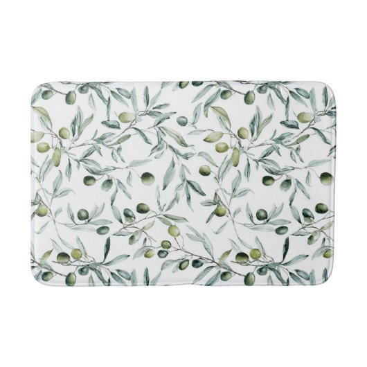 Sage Green French Country Olive  Badmat (Voorkant)