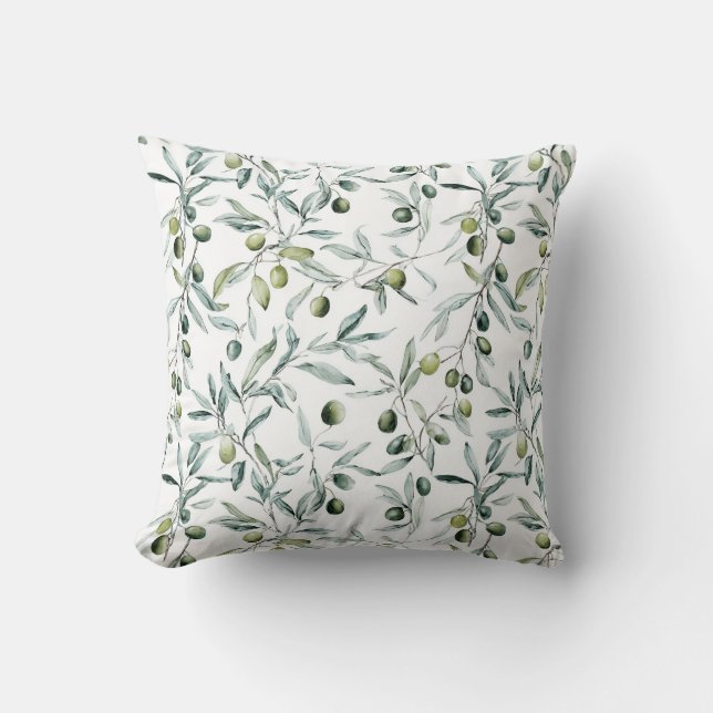 Sage Green French Country Olive  Kussen (Voorkant)