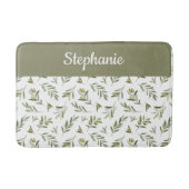 Sage Green French Country Olive Monogram Badmat (Voorkant)