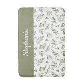Sage Green French Country Olive Monogram Badmat (Voorkant Verticaal)