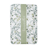 Sage Green French Country Olive Name  Badmat (Voorkant Verticaal)