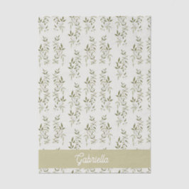 Sage green French country Olive pattern Name Tissuepapier