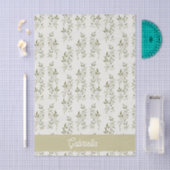 Sage green French country Olive pattern Name Tissuepapier (Craft)