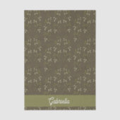 Sage green French country Olive pattern Name Tissuepapier (Voorkant)