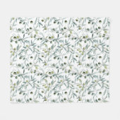 Sage Green French Country Watercolor Olive Fleece Deken (Voorkant (Horizontaal))