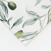 Sage Green French Country Watercolor Olive Name  Fleece Deken (Hoek)