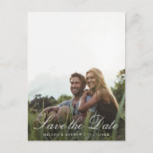 Sage Green French Floral Crest Foto Bewaar de datu Briefkaart (Voorkant)