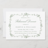 Sage Green French Floral repetitie diner Kaart (Voorkant)