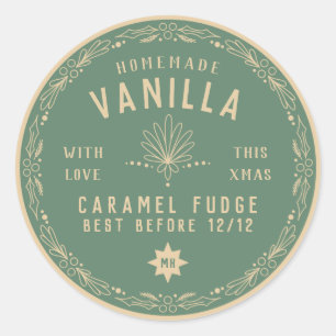 Sage Green Fudge-cadeaulabel voor kerstfeestdag Ronde Sticker