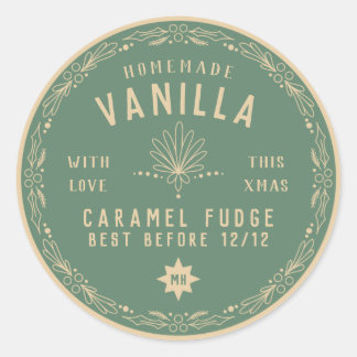 Sage Green Fudge-cadeaulabel voor kerstfeestdag Ronde Sticker