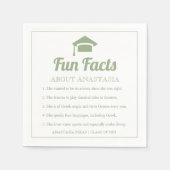 Sage green Fun Facts class van 2022 graduatiemap Servet (Voorkant)