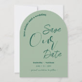 Sage Green Fun Gratis Drinken Save The Date Weddin Kaart (Voorkant)