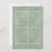 Sage Green Game Set Match Tennis uitnodiging (Achterkant)