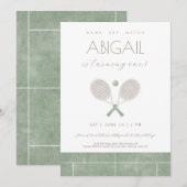 Sage Green Game Set Match Tennis uitnodiging (Voorkant / Achterkant)