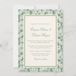 Sage Green Garden Chinoiserie Wedding Invitation Kaart