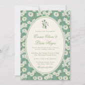Sage Green Garden Chinoiserie Wedding Invitation Kaart (Voorkant)