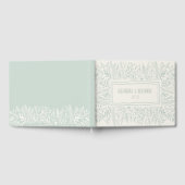 Sage Green Garden Floral Art Border Name Wedding Gastenboek (Volledig)