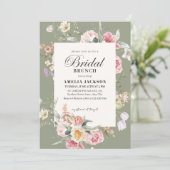 Sage green garden flower spring Bridal shower Kaart (Staand voorkant)