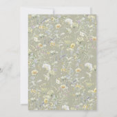 Sage Green Garden Flowers Script Bridal Shower Kaart (Achterkant)