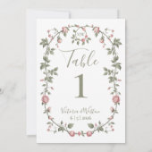 Sage Green Garden Party Tafelnummer (Achterkant)