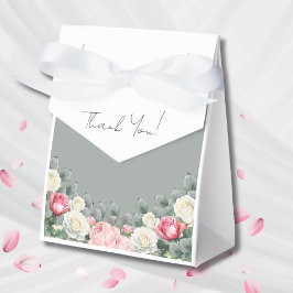 Sage Green  Garden Rozen Baby shower Bedankdoosjes