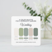 Sage Green Garden Wedding Color Palette Card Kaart (Staand voorkant)
