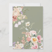 Sage green garden wildfloral spring Bridal shower Kaart (Achterkant)