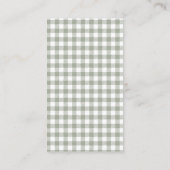 Sage Green Gekke Goose Luier Raffle Ticket Informatiekaartje (Achterkant)