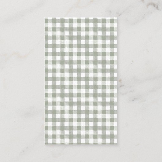 Sage Green Gekke Goose Luier Raffle Ticket Informatiekaartje (Achterkant)