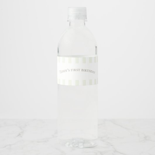 Sage Green Gekke Goose Water Bottle Label Waterfles Etiket (Voorkant)