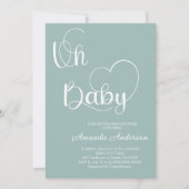 Sage Green Gender Modern Elegant Baby shower Kaart (Voorkant)