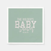 Sage Green Gender Neutraal Baby shower servetten (Voorkant)