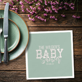 Sage Green Gender Neutraal Baby shower servetten