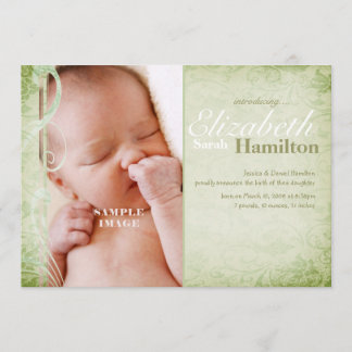 Sage Green Gender Neutral Baby Birth Notice Aankondiging