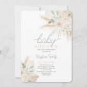 Sage Green Gender Neutral Baby shower Invitation Kaart (Voorkant)