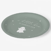 Sage Green Gender Neutral Herfst Baby shower Papieren Bordje (Gekanteld)