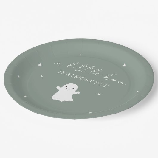 Sage Green Gender Neutral Herfst Baby shower Papieren Bordje (Gekanteld)