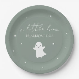 Sage Green Gender Neutral Herfst Baby shower Papieren Bordje
