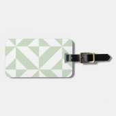 Sage Green Geometric Deco Cube Pattern Bagagelabel (Voorkant horizontaal)