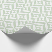 Sage Green Geometric Deco Cube Pattern Cadeaupapier (Hoek)