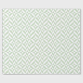 Sage Green Geometric Deco Cube Pattern Cadeaupapier (Vlak)