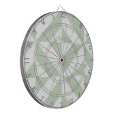 Sage Green Geometric Deco Cube Pattern Dartbord (Voorkant Links)