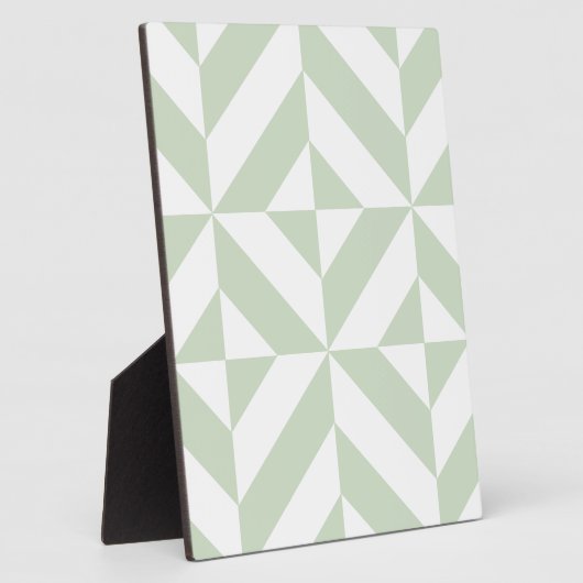 Sage Green Geometric Deco Cube Pattern Fotoplaat (Zijkant)