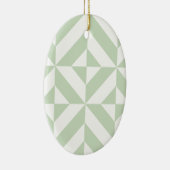 Sage Green Geometric Deco Cube Pattern Keramisch Ornament (Rechts)