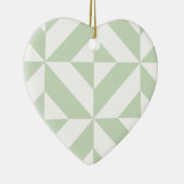 Sage Green Geometric Deco Cube Pattern Keramisch Ornament (Rechts)