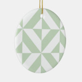 Sage Green Geometric Deco Cube Pattern Keramisch Ornament (Rechts)